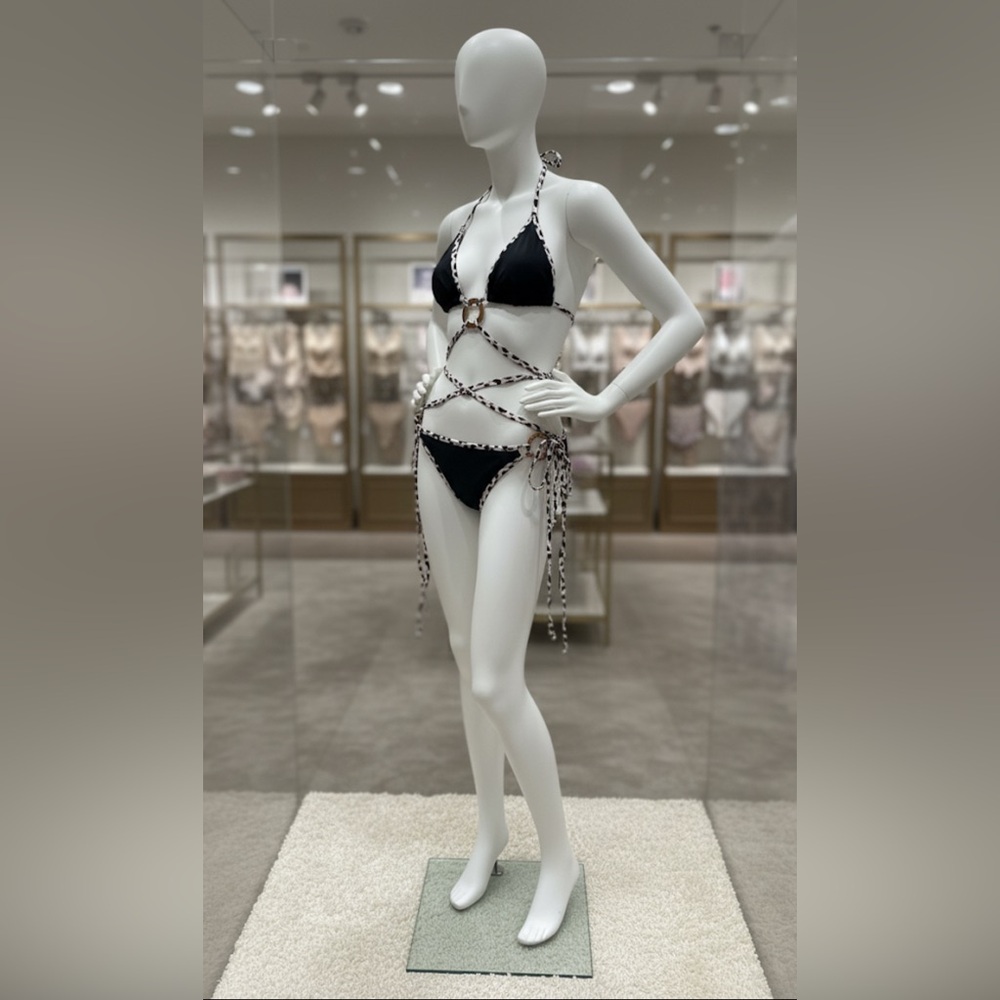 SHEIN Black/Brown/White Strappy Bikini